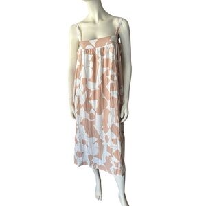 Fun 2 Fun Geometric Midi Dress Tan Large NWT IN PACKAGE